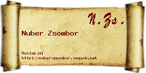 Nuber Zsombor névjegykártya